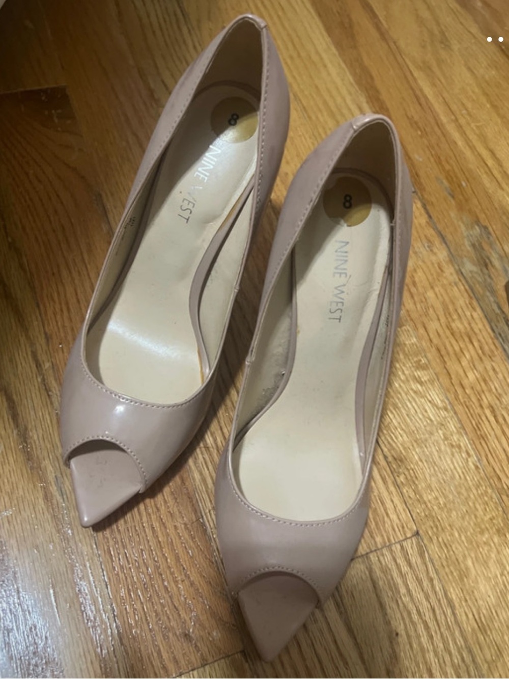 Nine West Blush Patent Peep-Toe Heels
